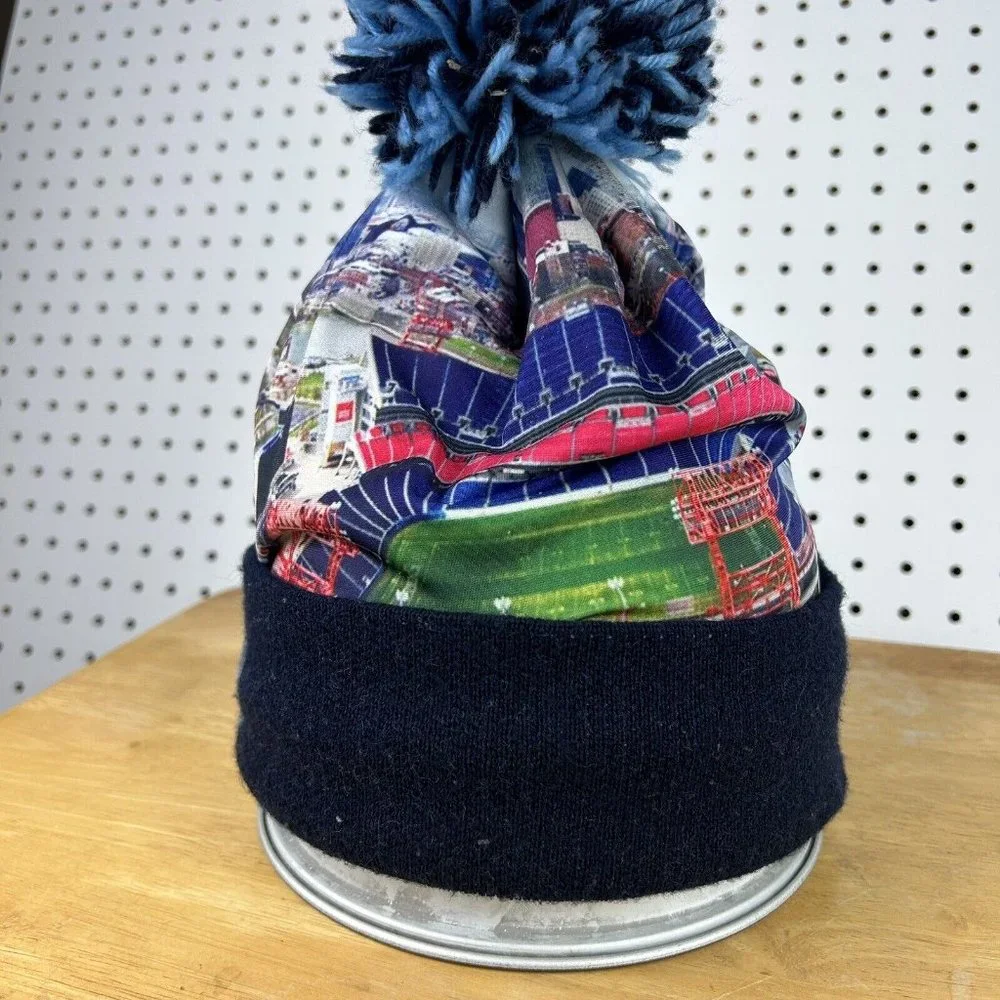 Tennessee Titans Beanie Pom Pom All Over Print AOP‎ Stadium Script Graphic OSFM